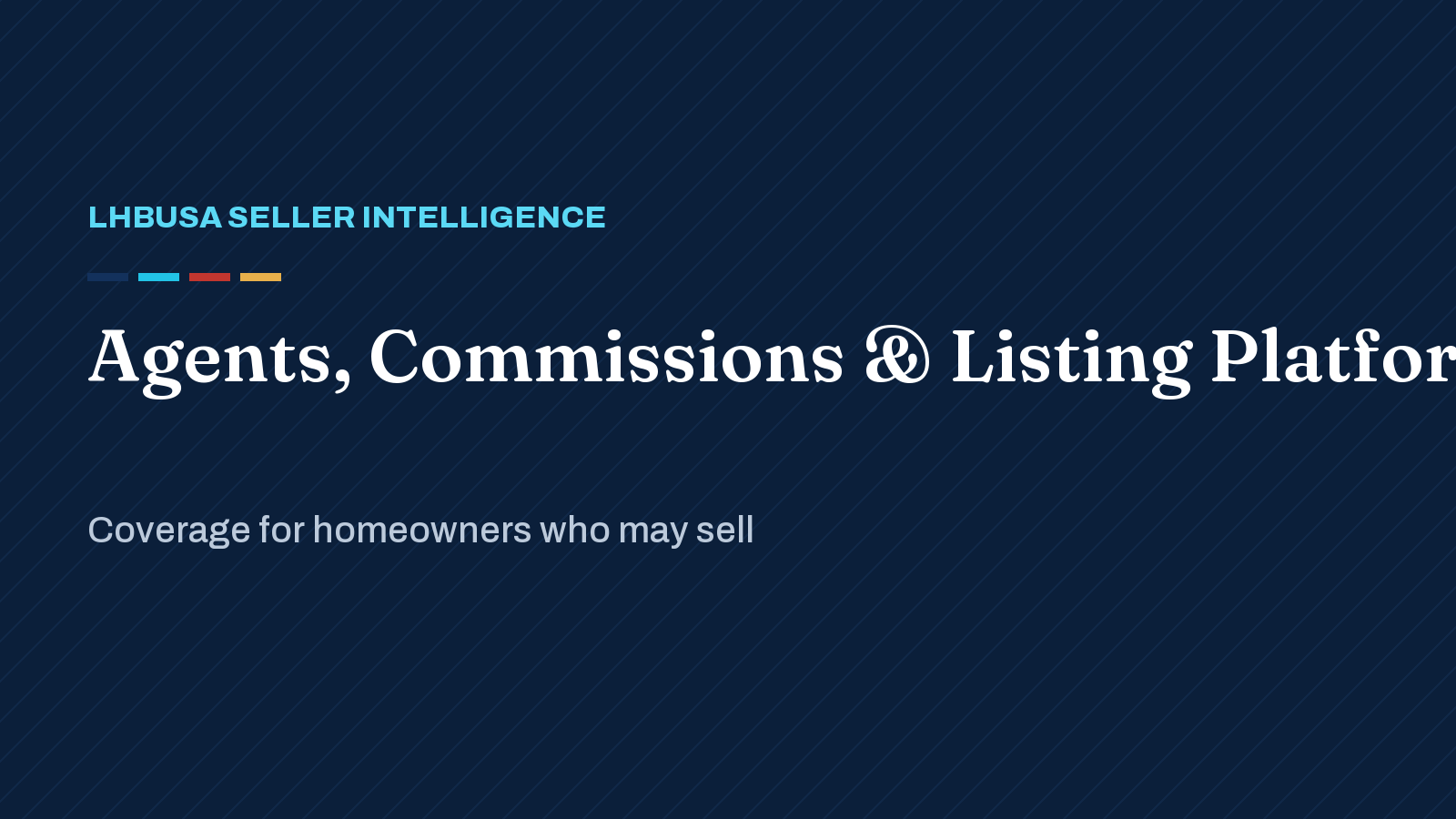 LHBUSA Seller Intelligence graphic for Agents, Commissions & Listing Platforms coverage