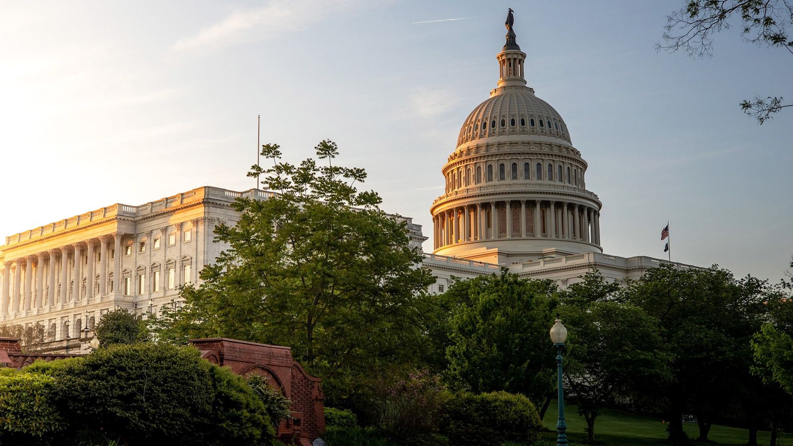 The U.S. Capitol at sunrise