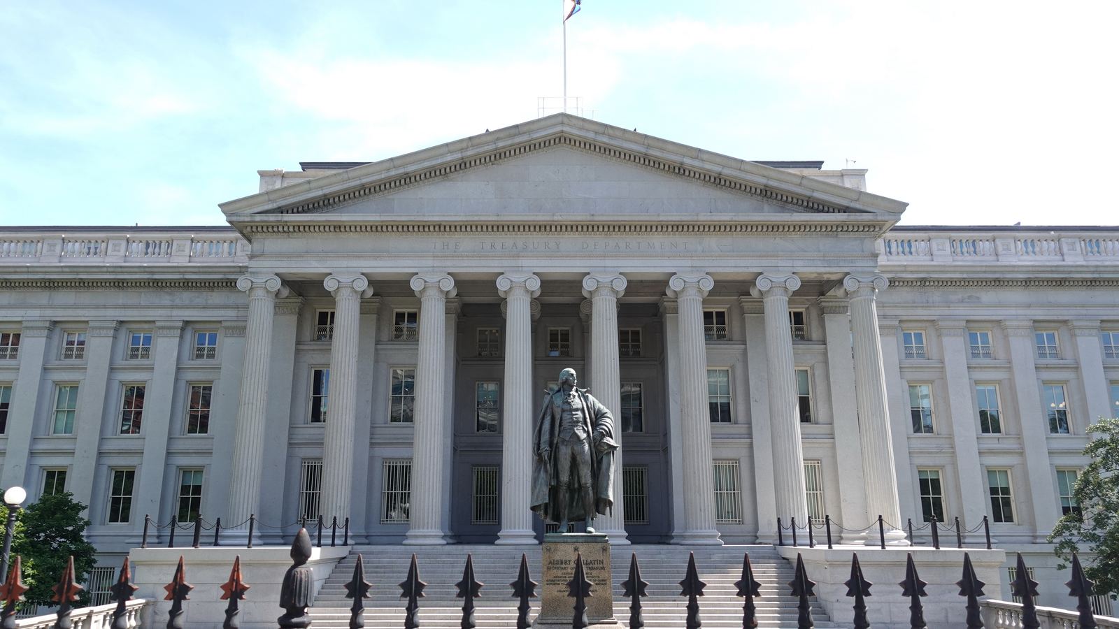 The north side of the U.S. Treasury Department building in Washington