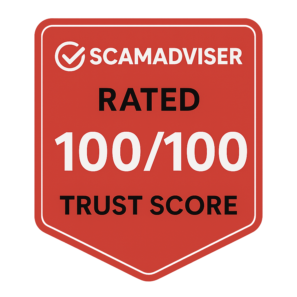 ScamAdviser 100/100 trust score
