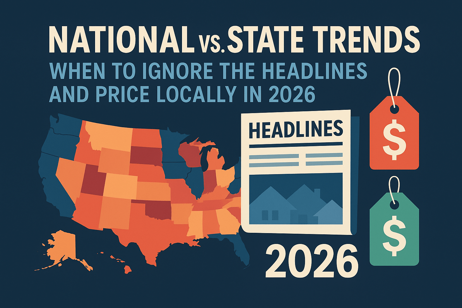 U.S. map highlighting national vs. state pricing signals for 2026