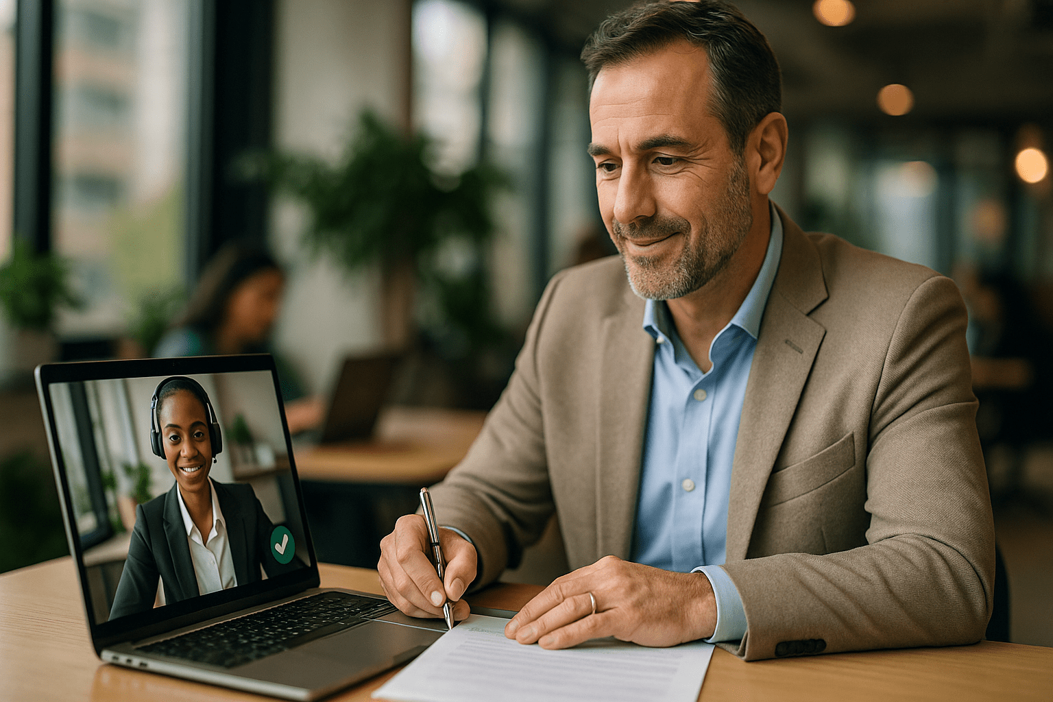 Seller signing closing documents online via RON video call