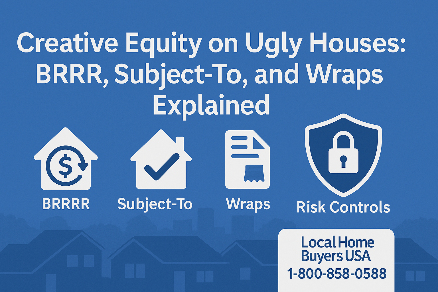 Creative real estate equity methods illustrated: BRRRR, Subject-To, Wraparound