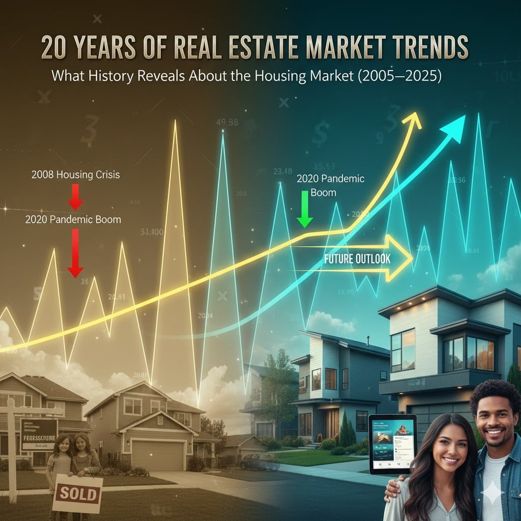 Tech-driven real estate market dashboard visualizing 20 years of housing trends from 2005 to 2025