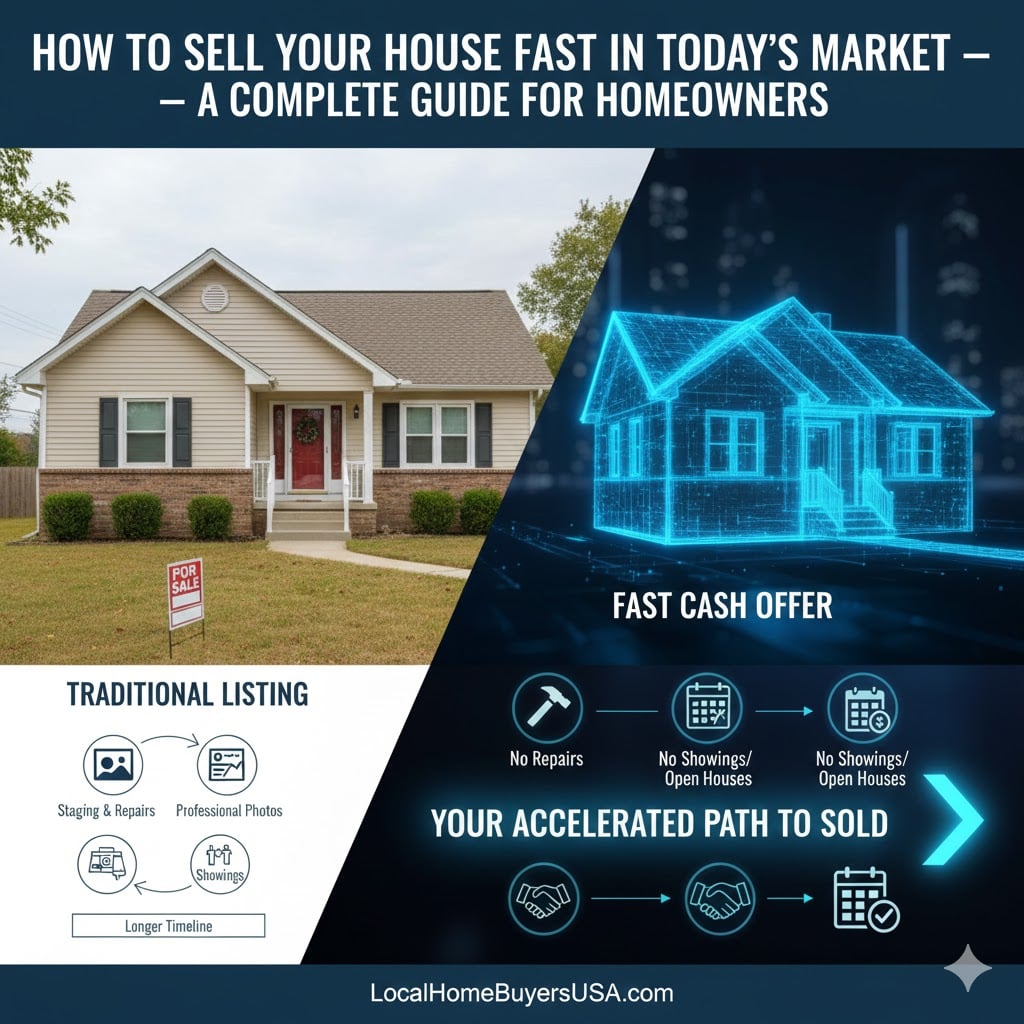 Visualization of three clocks controlling how fast a house can sell