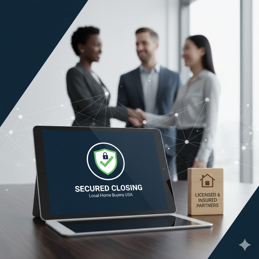 Fraud-safe closing illustration with licensed title partners