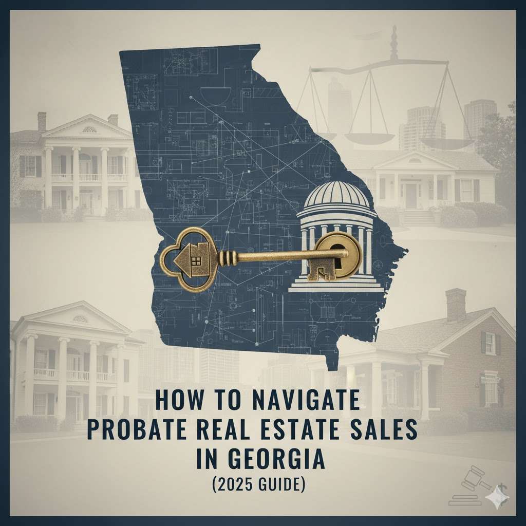 Executor reviewing probate documents for a Georgia house sale