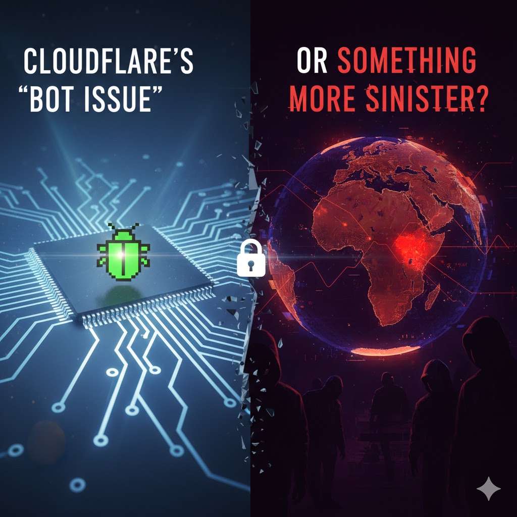 Abstract visualization of a global internet outage affecting major websites