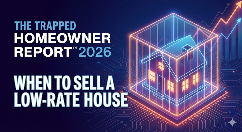 Dark-terminal style dashboard for the Trapped Homeowner Report 2026 by Local Home Buyers USA